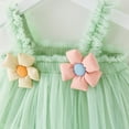 thumbnail image 4 of OSOLU Toddler Girls Sleeveless Floral Tulle Holiday Party Tiered Dress Dance Party Princess Dresses Sundress Relaxed Fit Dailywear, 3-4 Years, 4 of 5