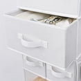 thumbnail image 7 of Hanging Closet Organizer and Storage, 6 Shelf Clothes Organization with Drawers, 6 Side Pockets Closet Hanging Shelves for Bras, Socks, Underwear, Nursery Room, Wardrobe, White, 1-Pack, 7 of 7