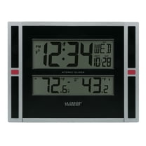 La Crosse Technology 11" WWVB Digital Clock with Temperature, Black