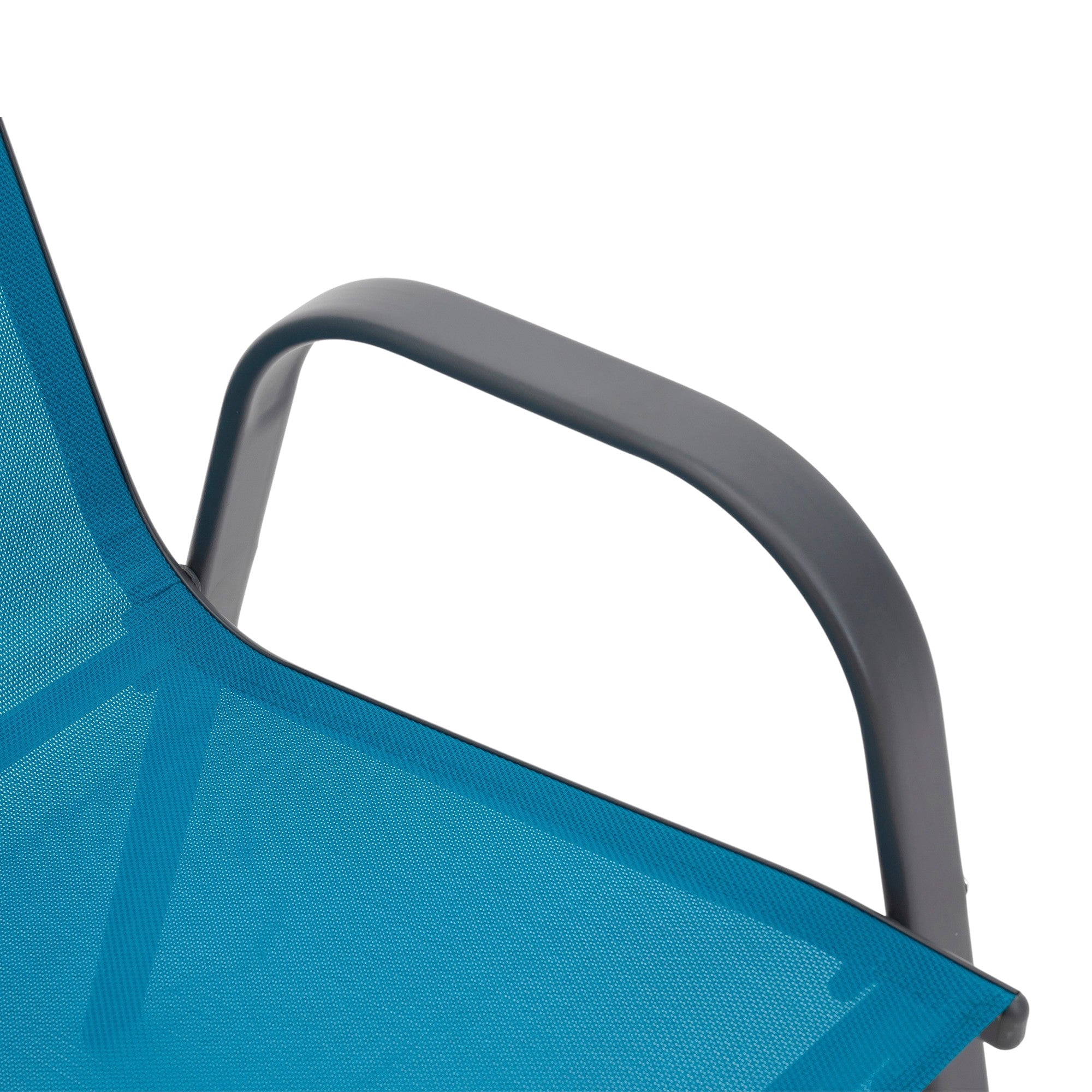 Sailvan Set of 4 Outdoor Patio Chairs,Breathable Textilene Garden Dining Chairs with Armrest and High Backrest Blue
