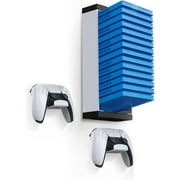 Video Game Case Holder Wall Mount, Gaming Accessories Storage for PS5, PS4, Xbox One, Xbox Series X/S Game Cases, Organizer Accessories (Include 2 Controller Wall Holders)