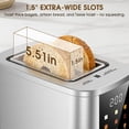 thumbnail image 3 of ONSON 2 Slice Toaster, LED Touchscreen, Stainless Steel，Wide Slot, 800W, 6 Bread Modes, Auto Timer, Kitchen Essential, 3 of 9