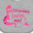 thumbnail image 4 of Inktastic My Grandma Loves Me Girls Dinosaur Girls Baby Bib, 4 of 4