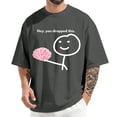 thumbnail image 2 of adaychics Funny Tshirts Men Hey You Dropped This Funny Brain T-Shirt Oversized Cotton Graphic Tees for Classroom Daily Wear, 2 of 6