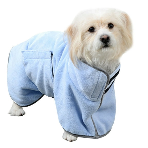 Dog Bathrobe Towel, Pet Drying Moisture Absorbing Bath Robe, Adjustable Microfibre Dog Bathrobe Fast Dry Dressing Gown Quick Drying Pajamas Toweling Super Absorbent Pet Robe Coat - s