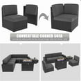 thumbnail image 5 of LayinSun 7 Pieces Outdoor Patio Furniture Set with 44" Fire Pit Table Rattan Sectional Sofa Conversation Sets, 5 of 7