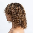 thumbnail image 4 of Short Curly Bob Human Hair Wigs Highlight Curly Wig With Bangs Colored Brazilian Deep Curly Non Lace Wig for Women, 4 of 6