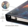 thumbnail image 3 of FORMRS 3 Ring Photo Album 4"x6" Self Adhesive Large Capacity PU Leather Cover, Astronaut in Space Pattern, 3 of 8