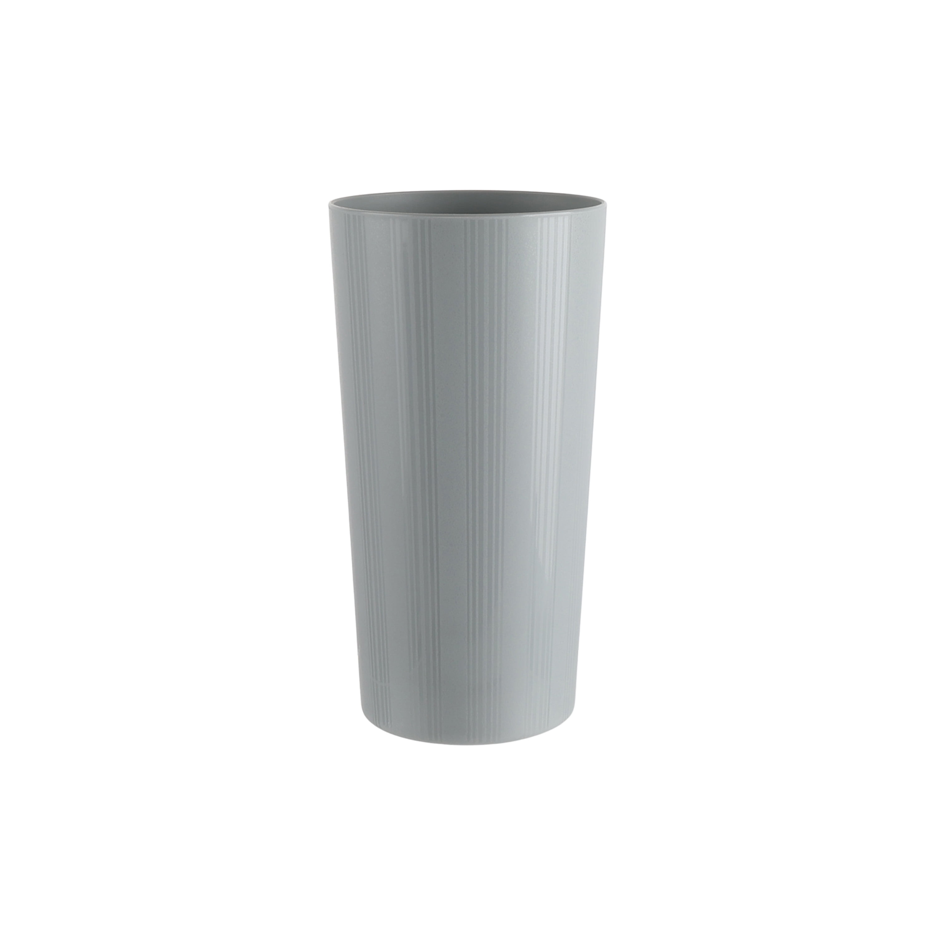 Gobelet rond en plastique gris Mainstays, avec motif à rayures gravées, 769 ml (26 onces)