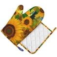 thumbnail image 2 of XMXY Oven Mitts and Pot Holders 2 Pcs Sets, Bunch Sunflowers Yellow Heat Resistant Silicone Cooking Gloves for Grill Baking BBQ Kitchen Decor, 2 of 9