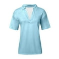 thumbnail image 4 of Women Short Sleeve Shirts V Neck Summer Tops Casual Work Basic Tees Tops Athletic Shirts Women Summer Womens Polyester Spandex Shirt Ringer Tee Short Sleeve Shirts for Women Long Sleeve Tees, 4 of 5