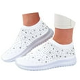 thumbnail image 3 of Xiaoxatg Women's Casual Shoes Breathable Mesh On Flat Comfortable Walking Footwear with Rhinestone for Daily Activities 7.5 White, 3 of 7