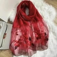 thumbnail image 2 of Bufanda de seda para mujer, chales y envolturas livianos para bodas, chal de pashmina de moda, bufandas bordadas, 2 of 5