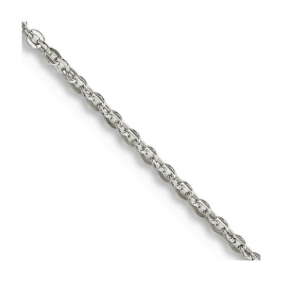 925 Sterling Silver Spring-Ring 1.15mm Flat Cable Chain Necklace 24 Inch Chain Necklace for Women and Men