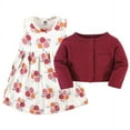 thumbnail image 3 of Hudson Baby Toddler Girl Cotton Dress and Cardigan Set, Autumn Rose, 4 Toddler, 3 of 5