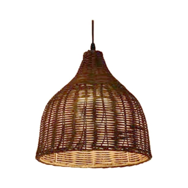 Lámpara colgante de bambú de estilo retro, lámpara colgante de techo E27 25x25x25mm
