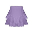 thumbnail image 7 of Lenpel Women's Mini Skorts Casual Elastic High Waisted Ruffle Tiered Flowy Skirts with Shorts Summer Boho Beach Shorts, 7 of 7