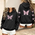 thumbnail image 4 of Hurxie Women's Graphic Hoodies Print Drawstring Long Sleeve Pocket Sweatshirt Pullover Tops, 4 of 5