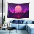thumbnail image 5 of Cyberpunk City Night Landscape Tapestry, Sunset Skyline Wall Hanging Tapestries Dorm Room Home Decor, 60" x 40", 5 of 7