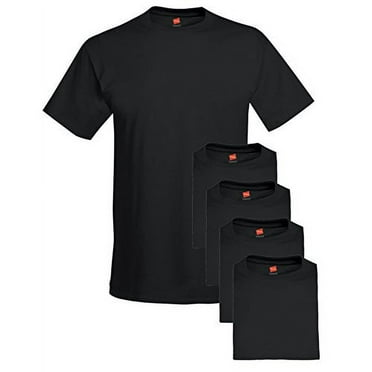 Hanes Men`s 5.2 oz HEAVYWEIGHT Short Sleeve T-shirt (Pack of 5) 5 Black