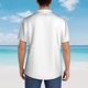 thumbnail image 4 of Fotbe White Camisa Hawaiana para Hombre Unisex – Camisa Casual de Verano con Botones de Manga Corta de Algodón y Lino,Medium, 4 of 7