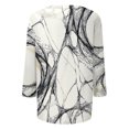 thumbnail image 5 of WTOBBY Women's Halloween Printed V-Neck Loose Shirt with 3/4 Sleeve, Casual Button Detail T-Shirt Top for Fall Season, Comfortable Fashion Apparel and Daily Wear,White 3XL, 5 of 6