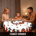 thumbnail image 6 of Funny Halloween Pumpkin Round Tablecloth 60In,Water Resistant Spill Proof Large Table Cover for Indoor & Outdoor Family Gathering Dinner, BBQ Halloween, C, 6 of 8