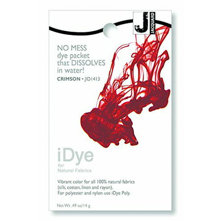 iDye Fabric Dye 14 Grams-Crimson, For use on 100% natural fabrics By Jacquard From