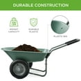 thumbnail image 4 of Best Choice Products Dual-Wheel Home Wheelbarrow Yard Garden Cart for Lawn, Construction - Seafoam, 4 of 8