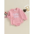 thumbnail image 3 of Bagilaanoe Newborn Baby Girl Boy Oversized Romper Sweatshirt Long Sleeve Bodysuits Letter Embroidery Pullover 3M 6M 12M 18M Infant Casual Tee Tops, 3 of 9
