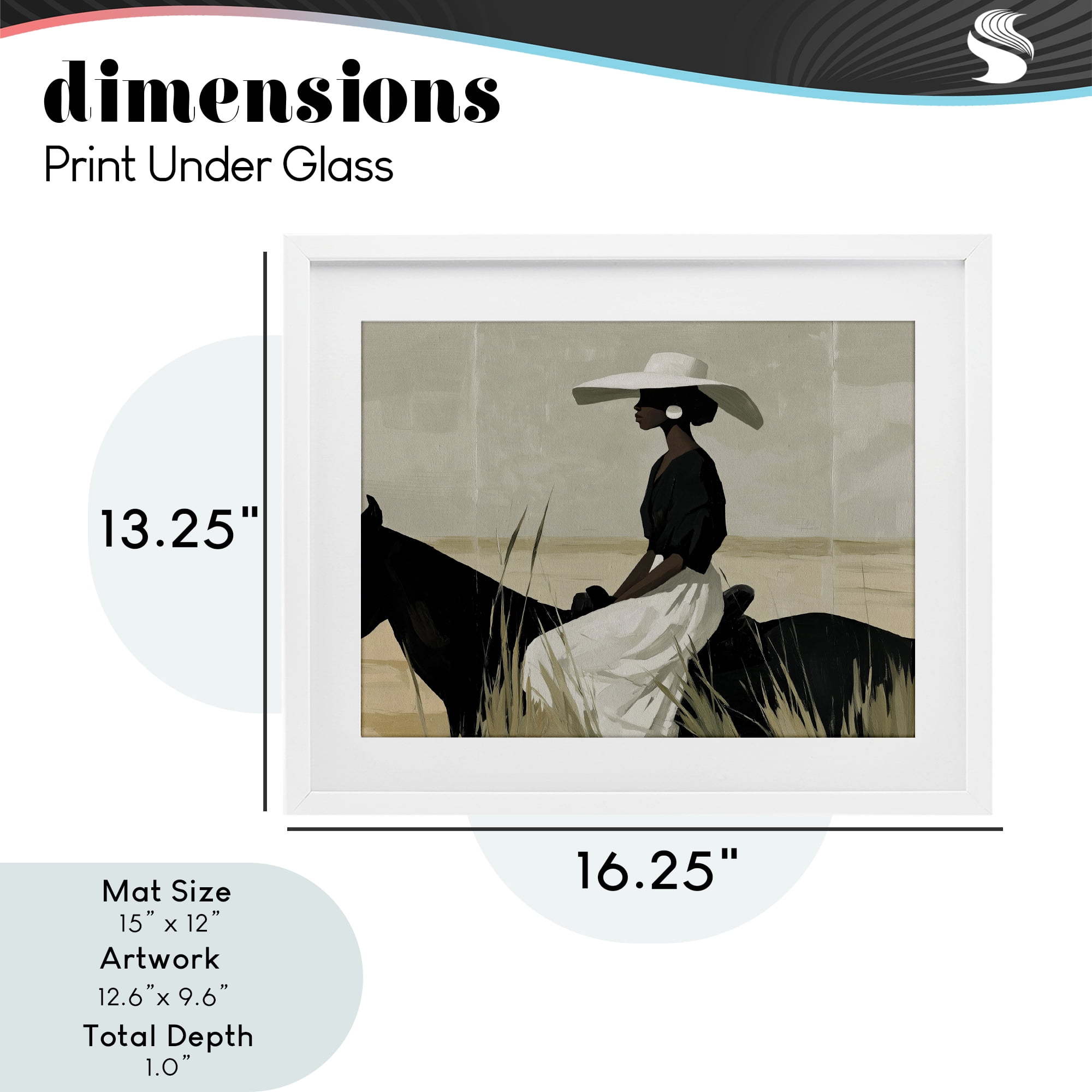 Stupell Industries Equestrian Elegance Silhouette White Framed Print Under Glass, design by Svetlana Aleynikova