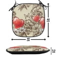 thumbnail image 4 of Love Chair Seating Cushion Set of 12, Pattern Valentine's Day with Flowers and Butterfly Holiday Love Antiquity Vintage, Seat Pads with Anti-slip Backing, 16"x16", Beige Brown Red, by Ambesonne, 4 of 7
