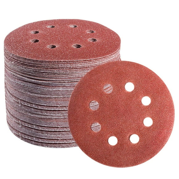 SATC 72 PCS 5 Inch 8 Hole Hook and Loop Adhesive Sanding Discs 40 60 80 120 180 240 320 Grits