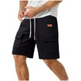 thumbnail image 2 of Styesk Shorts pour Hommes Couleur Unie Mode Décontractée avec Poches Taille à Lacets, 2 of 8