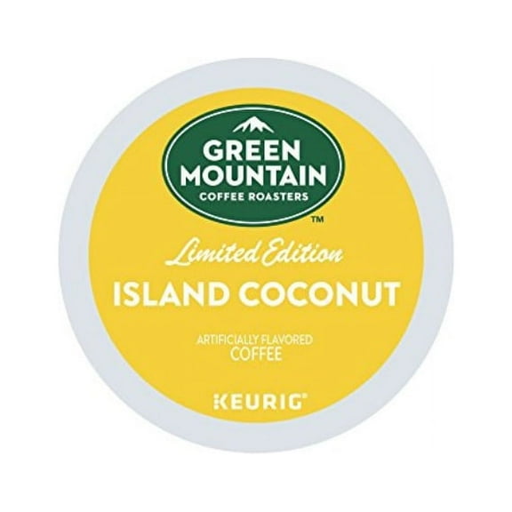 Green Mountain Coffee Roasters Island Coconut, Single-Serve Keurig K-Cup Pod, Flavored Light Roast Coffee, 24 Count