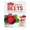 Gefen Organic Red Beets - Whole Peeled Cooked Convenient & Ready to Eat, Non GMO, Gluten Free Fat Free & Good Source of Fiber | Great for Salad Sandwiches Brownies | Vacuum Packed (17.6oz x 3 count)