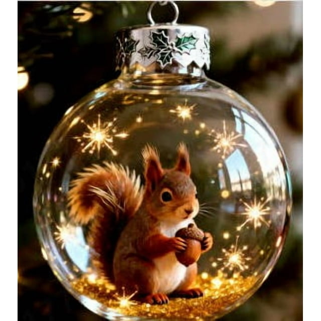 CREATITOY Animal Snow Globe Hanging Ornaments - Festive Decorative Pendants for Christmas TreeHome Holiday Display Window Decoration