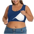thumbnail image 2 of Nestiefly Womens Cut Out Plus Size Tank Tops with Built in Bra Wide Strap Camisole Summer Basic Udershirts Tank Basic Cami Tops Blue XL, 2 of 6