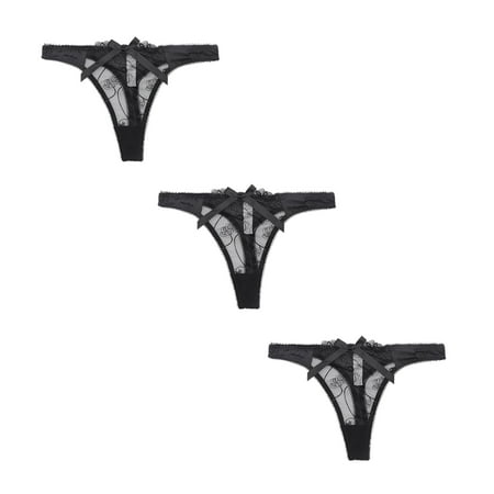 

Varsbaby Women Thong Floral Embroidery Lace Sexy Transparent Underwear For Women
