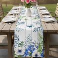 thumbnail image 4 of Spring Floral Table Runner 90 Inches, Watercolor Flowers Butterfly Botanical Wood Gray Bed Runner Dresser Scarves Tabletop for Indoor Outdoor Parties/Ceremony/Banquet, 13" x 90", 4 of 9