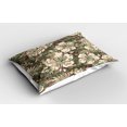 thumbnail image 2 of Ambesonne Hawaiian Pillow Sham 2 Pack, Aloha Tropical Jungle, 36"x20", Dark Brown Pale Pink, 2 of 3