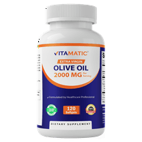 Vitamatic Extra Virgin Olive Oil 2000 mg Per Serving – 120 Softgels | Great Source of Omega 6 & 9