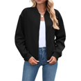 thumbnail image 4 of Wevis Autumn Zip Up Jacket for Women Long Sleeve Stand Collar Short Coat Casual Loose Fall Coat, 4 of 6