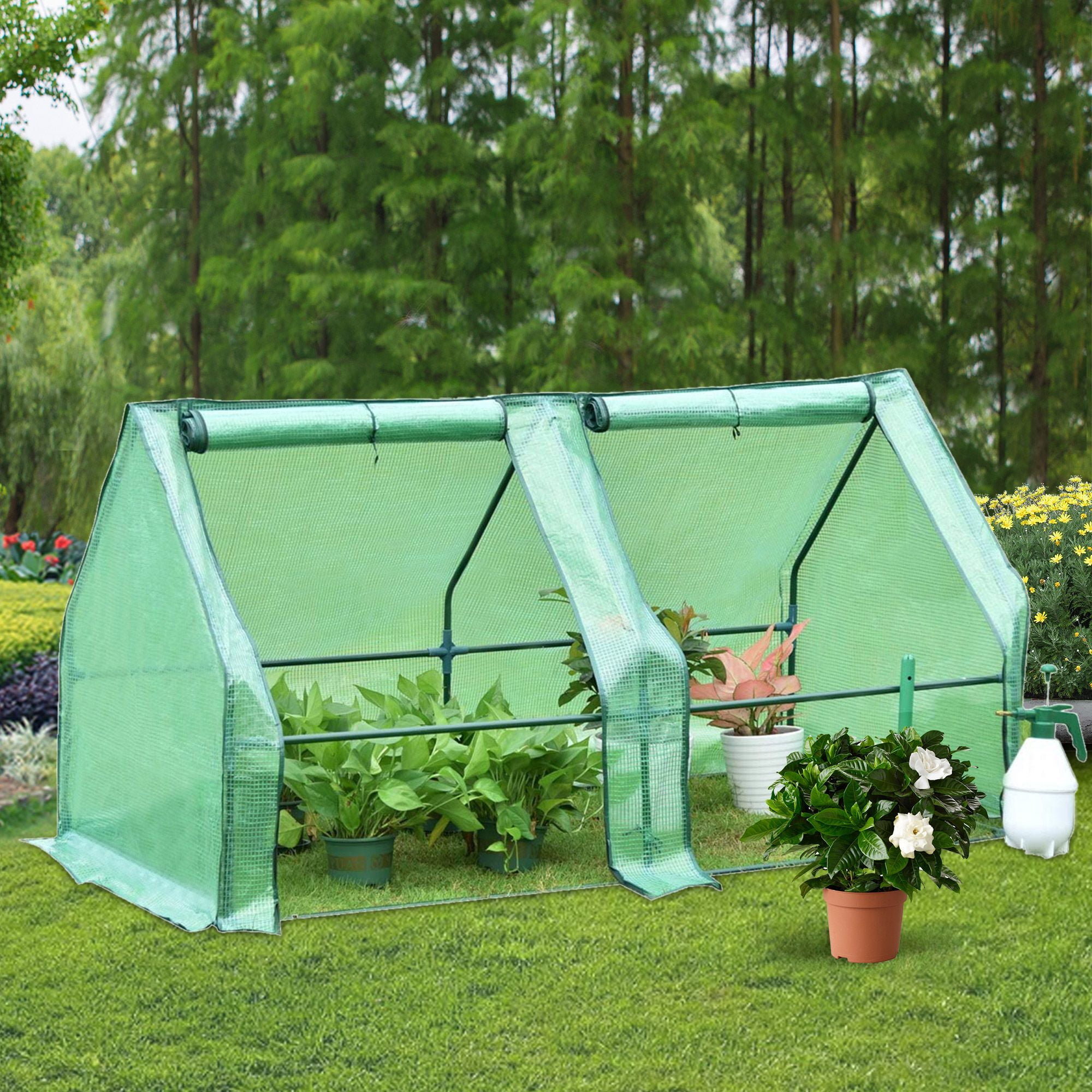 Pack 3 Mini POP UP POLY TUNNEL CLOCHE GREENHOUSE GARDEN GROW PROTECT PLANT 