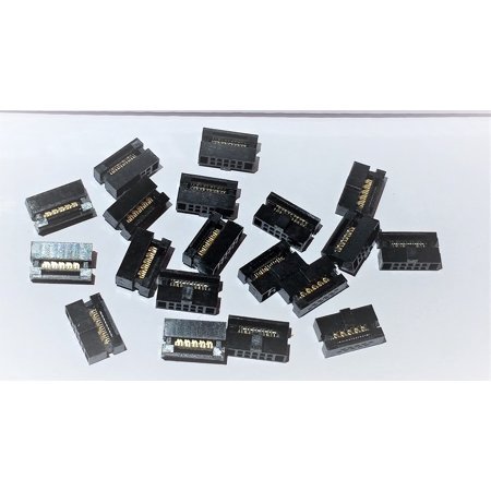 Connectors Pro 10P 20-Pack 1.27Mm 0.05"" Pitch Mini Dual Rows Idc Fc Female Sockets Terminates To 0.635Mm Flat Ribbon Cable (Fc-10P-20Pk)
