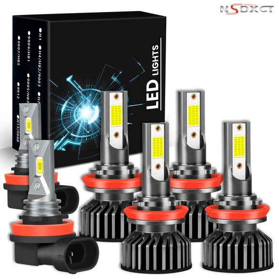 NSDXCT for Nissan Maxima 2016 2017 2018 H11/H9/H8 High/Low Beam LED Headlight Bulbs Combo Fog light 6pcs