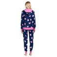 thumbnail image 3 of Ashford & Brooks Women's Mink Fleece Hoodie Pajama Set - Navy Pink Flamingo - Large, 3 of 5