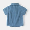 thumbnail image 5 of YTDSCS Kids Toddler Denim Shirt for Boys Short Sleeve Casual Button Down Jean Shirt Baby Button up Shirt for 2-10Y, 5 of 8