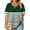 Green, variant on Women's Plus Size V-Neck Cross Strap Tunic Top with Striped Pattern and Side Slits Oversizes Blouse