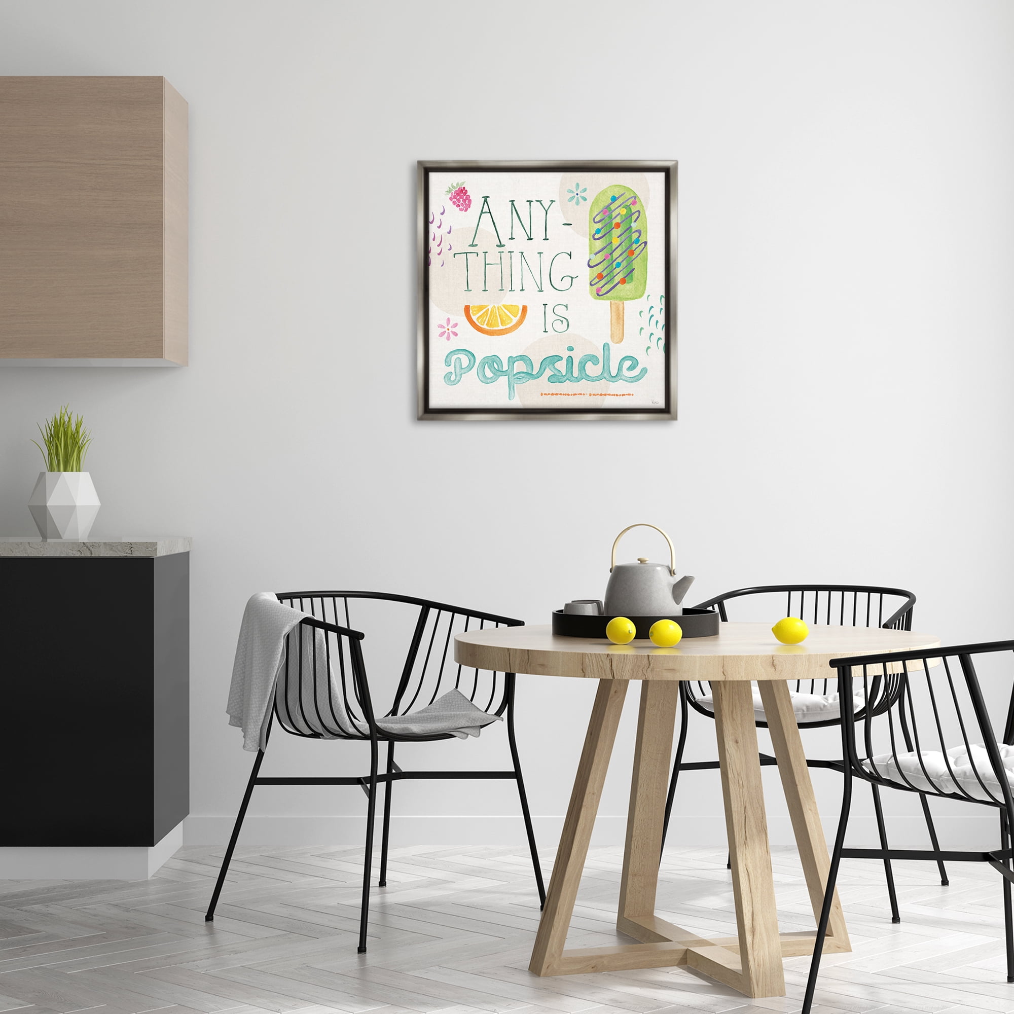 Stupell Industries Anything Is Popsicle Food & Beverage Painting Gray Floater Framed Canvas Art Print Wall Art, 25 x 25